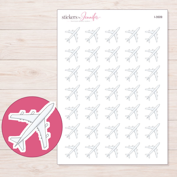 Airplane Planner Stickers | I-3509 — enlarged contour-cut detail