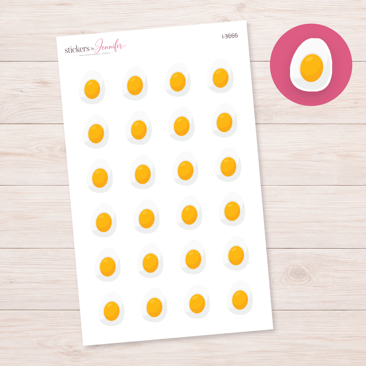 Fried Egg Planner Stickers | I-3555
