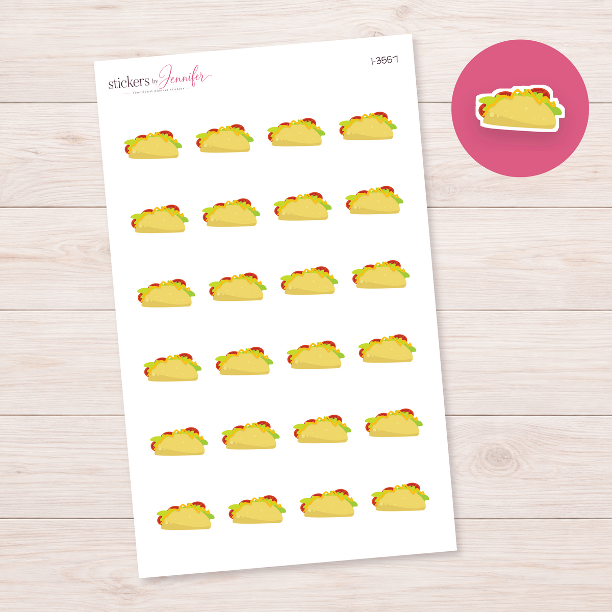 Colorful Taco Planner Stickers | I-3557