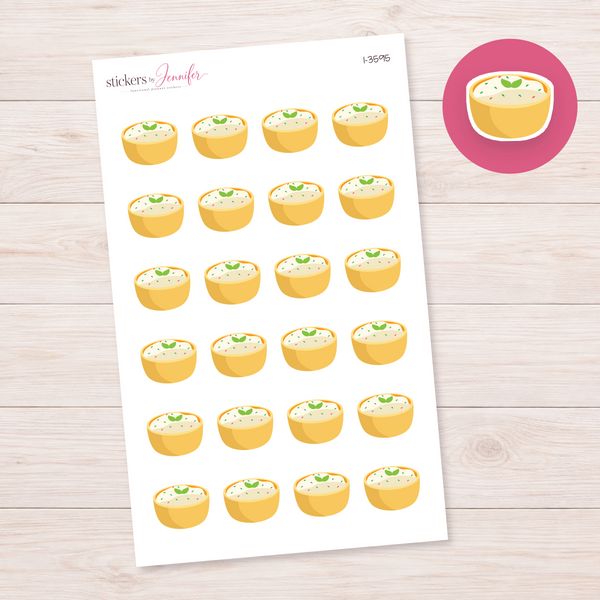 Creamy Soup Bowl Planner Stickers | I-3595