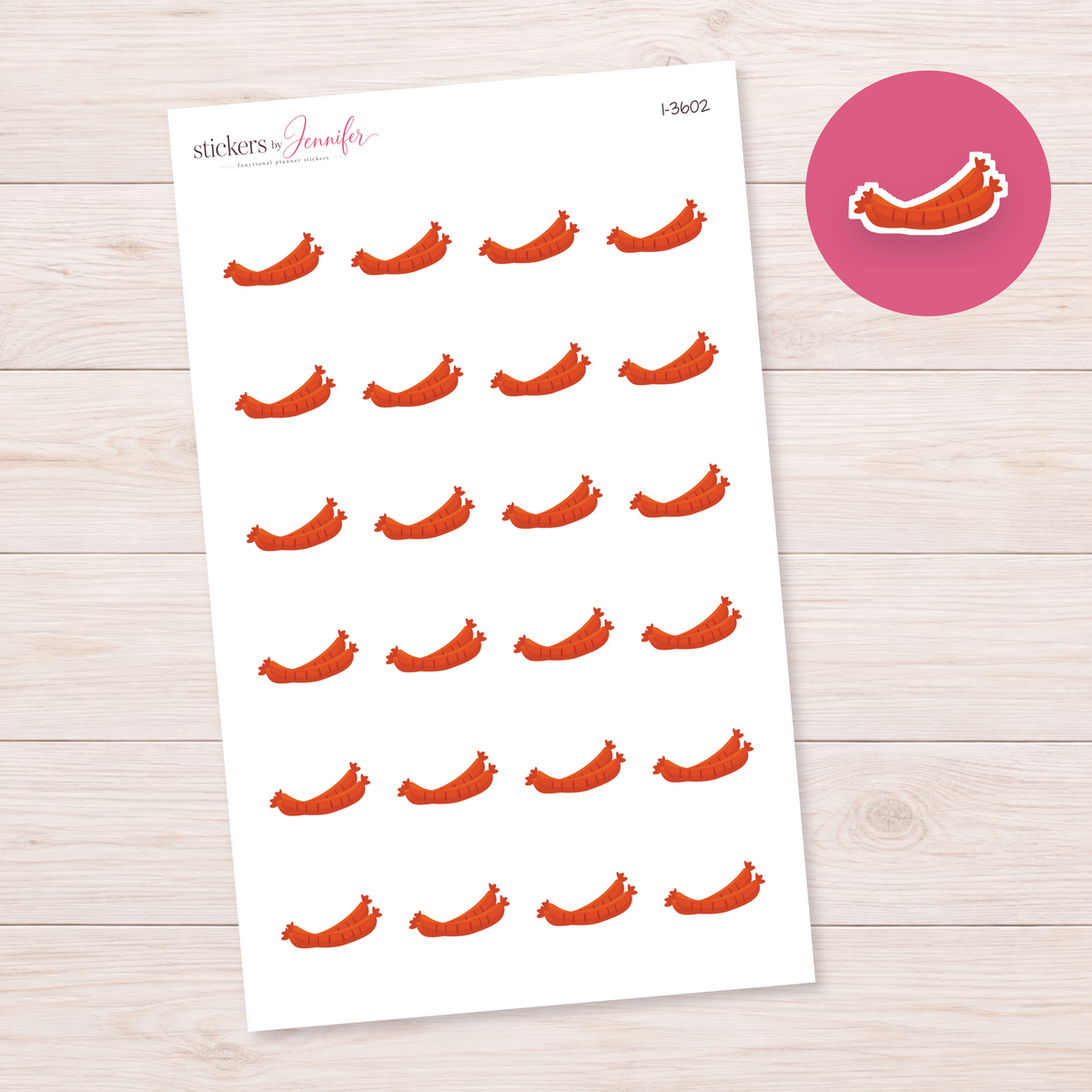 Sausage Link Planner Stickers | I-3602