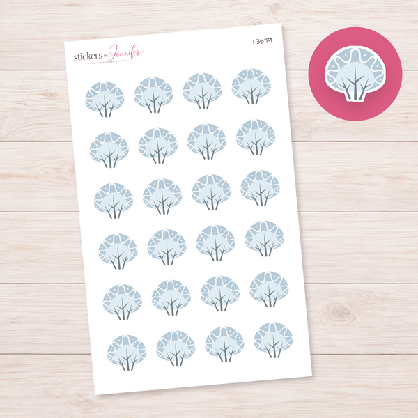 Patterned Winter Shrub Planner Stickers | I-3679