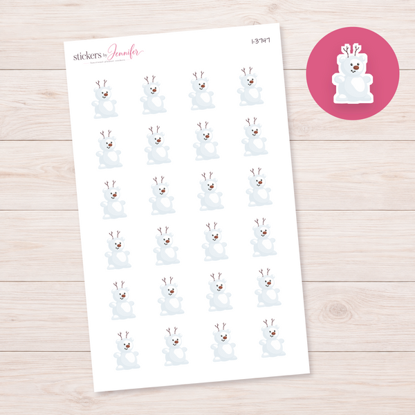Polar Bear with Antlers Planner Stickers | I-3747