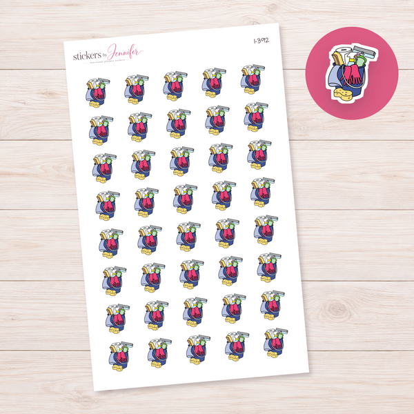 Blue Cleaning Bucket Planner Stickers | I-392