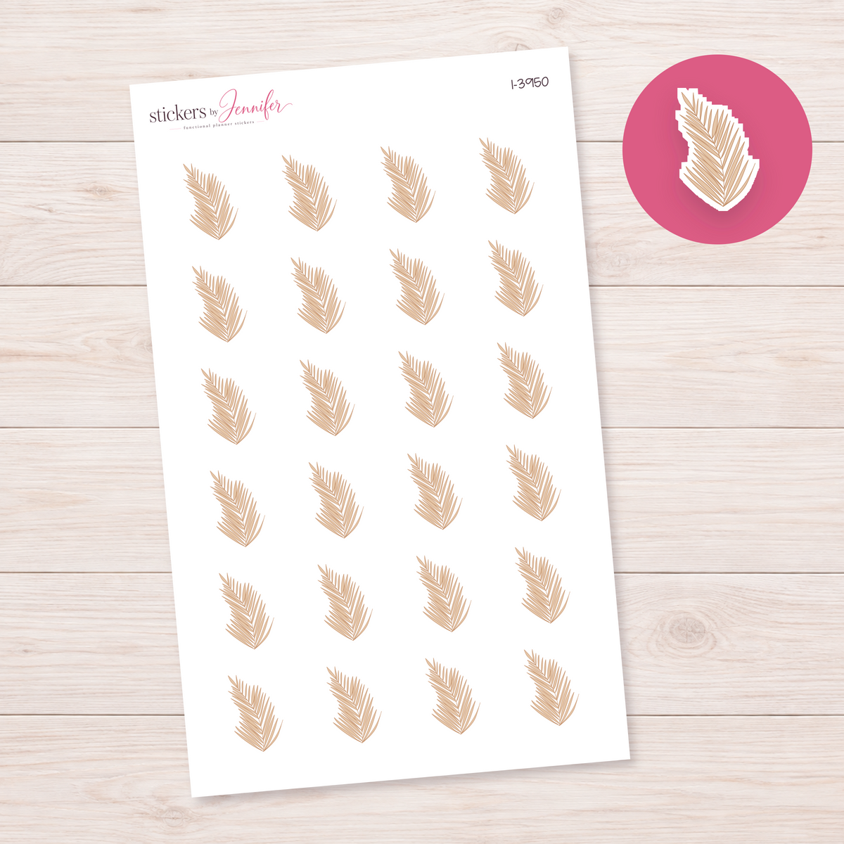 Golden Palm Frond Planner Stickers | I-3950