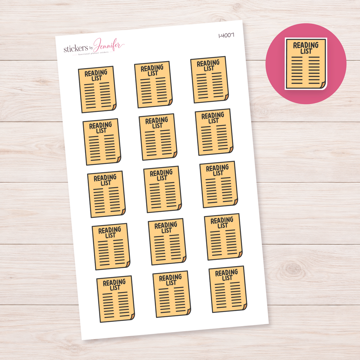 Reading List Planner Stickers | I-4007