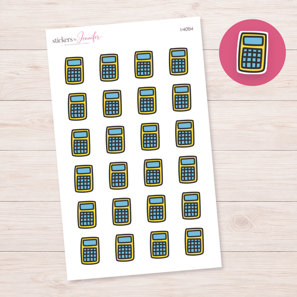 Yellow and Blue Calculator Planner Stickers | I-4054