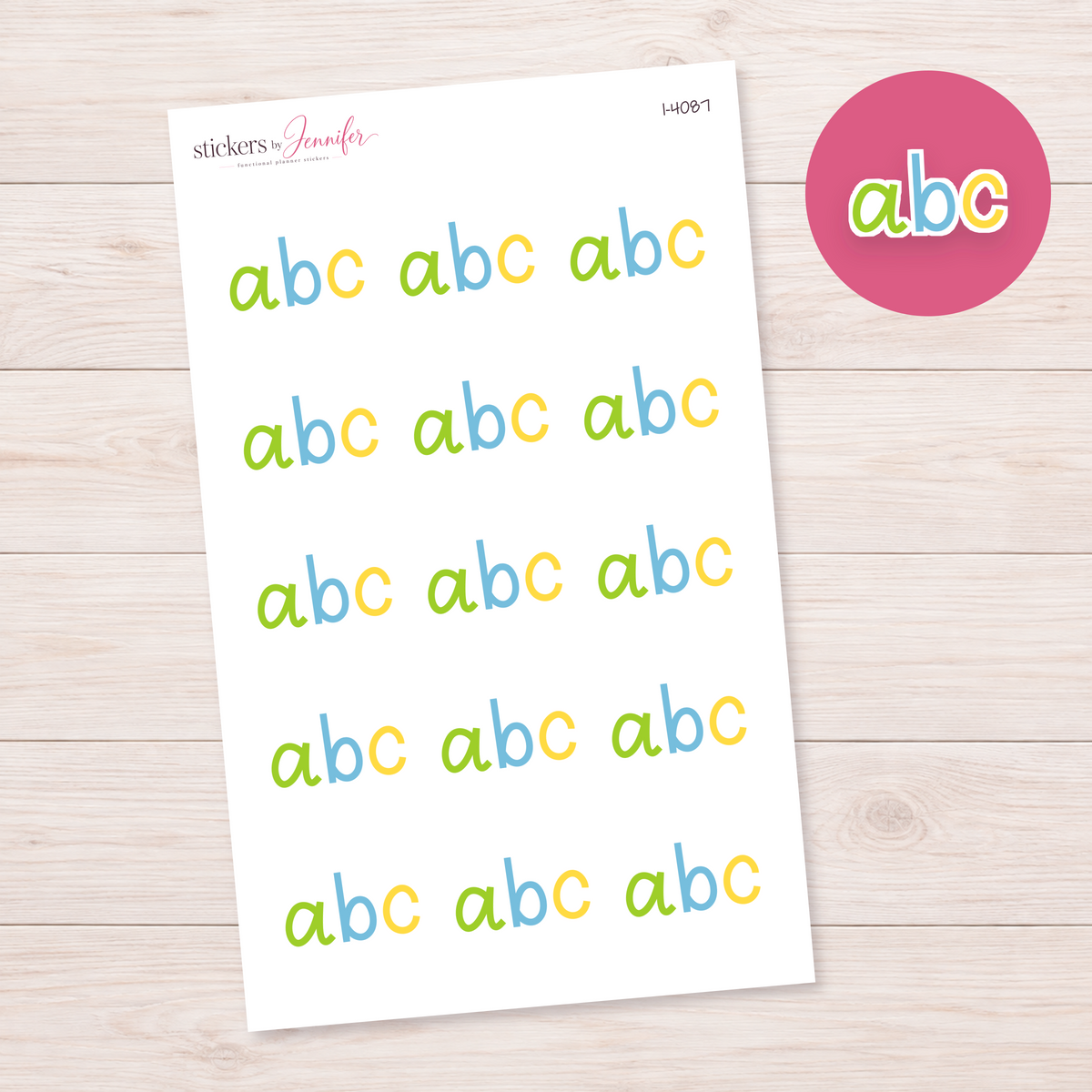 Colorful Lowercase ABC Planner Stickers | I-4087