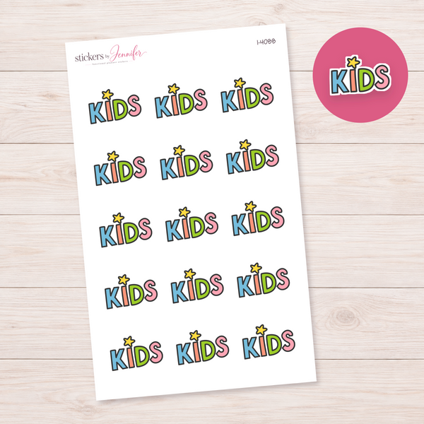 Kids Lettering Planner Stickers | I-4088