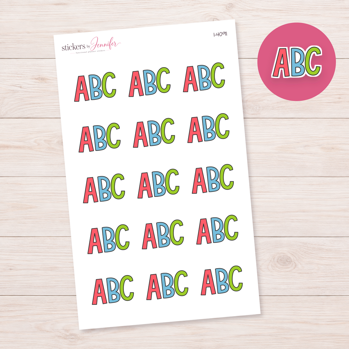 Colorful Uppercase ABC Planner Stickers | I-4091