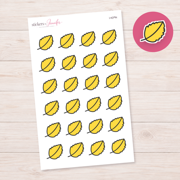 Yellow Autumn Leaf Planner Stickers | I-4094
