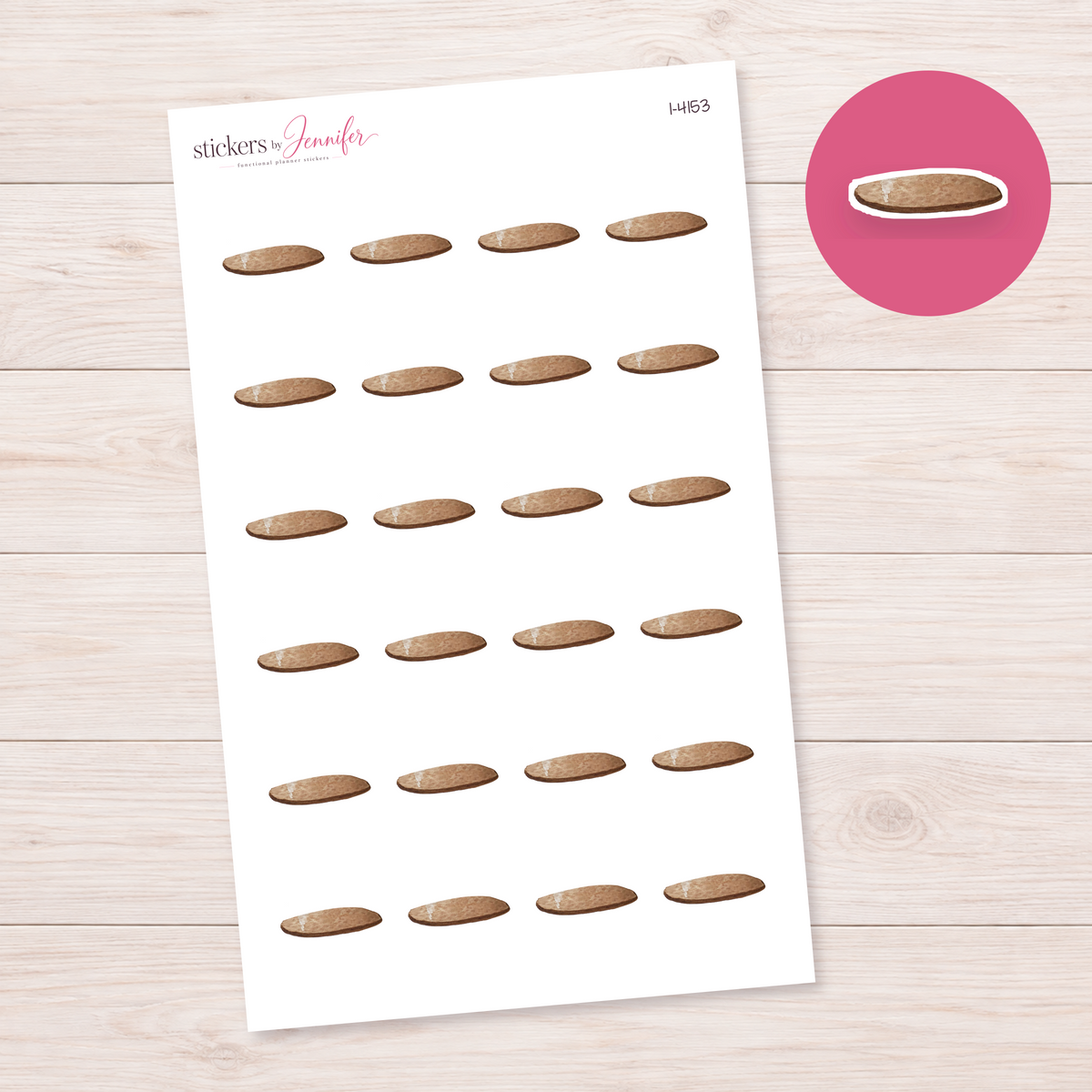 Oval Brown Rug Planner Stickers | I-4153