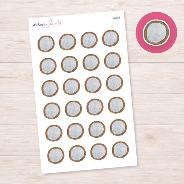Wood-Framed Round Mirror Planner Stickers | I-4157