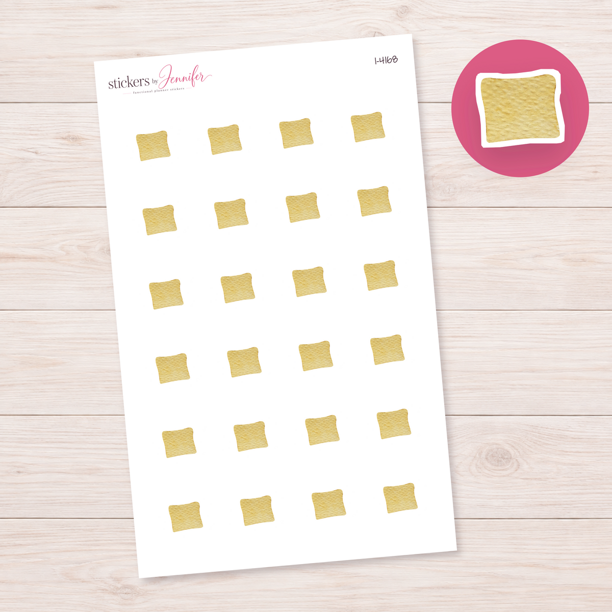 Yellow Square Cushion Planner Stickers | I-4168
