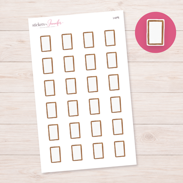 Woven Rectangular Mirror Planner Stickers | I-4191