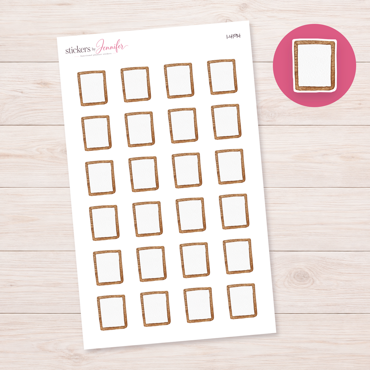 Simple Wooden Window Frame Planner Stickers | I-4194