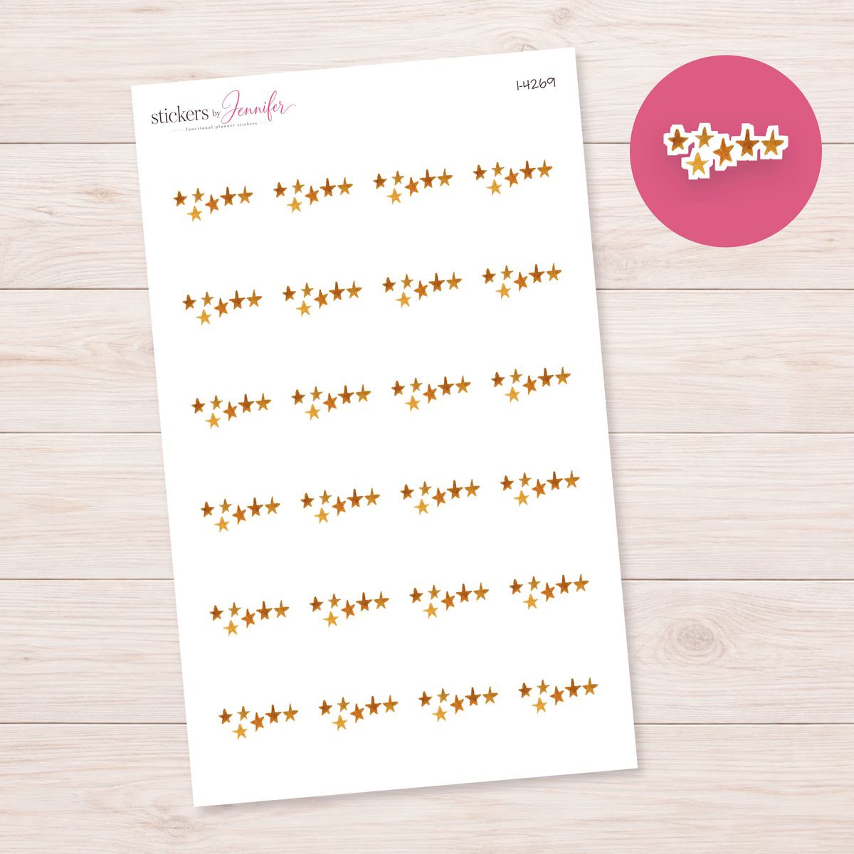 Golden Star Cluster Planner Stickers | I-4269