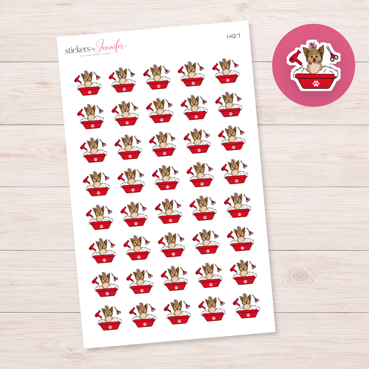 Dog Grooming Planner Stickers | I-427