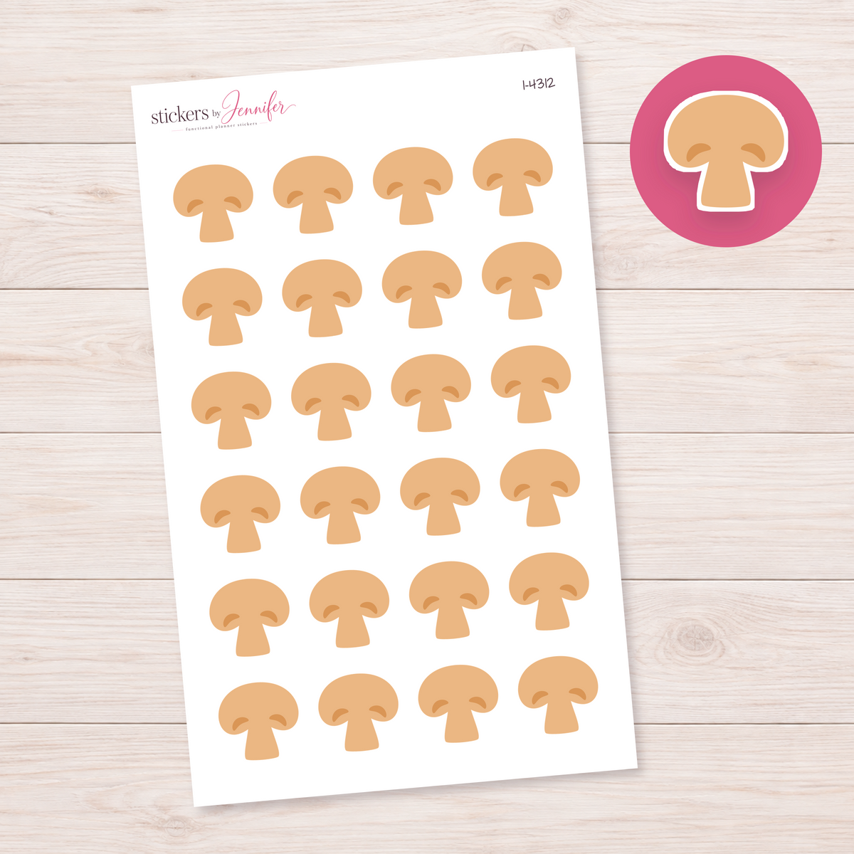 Sliced Mushroom Planner Stickers | I-4312