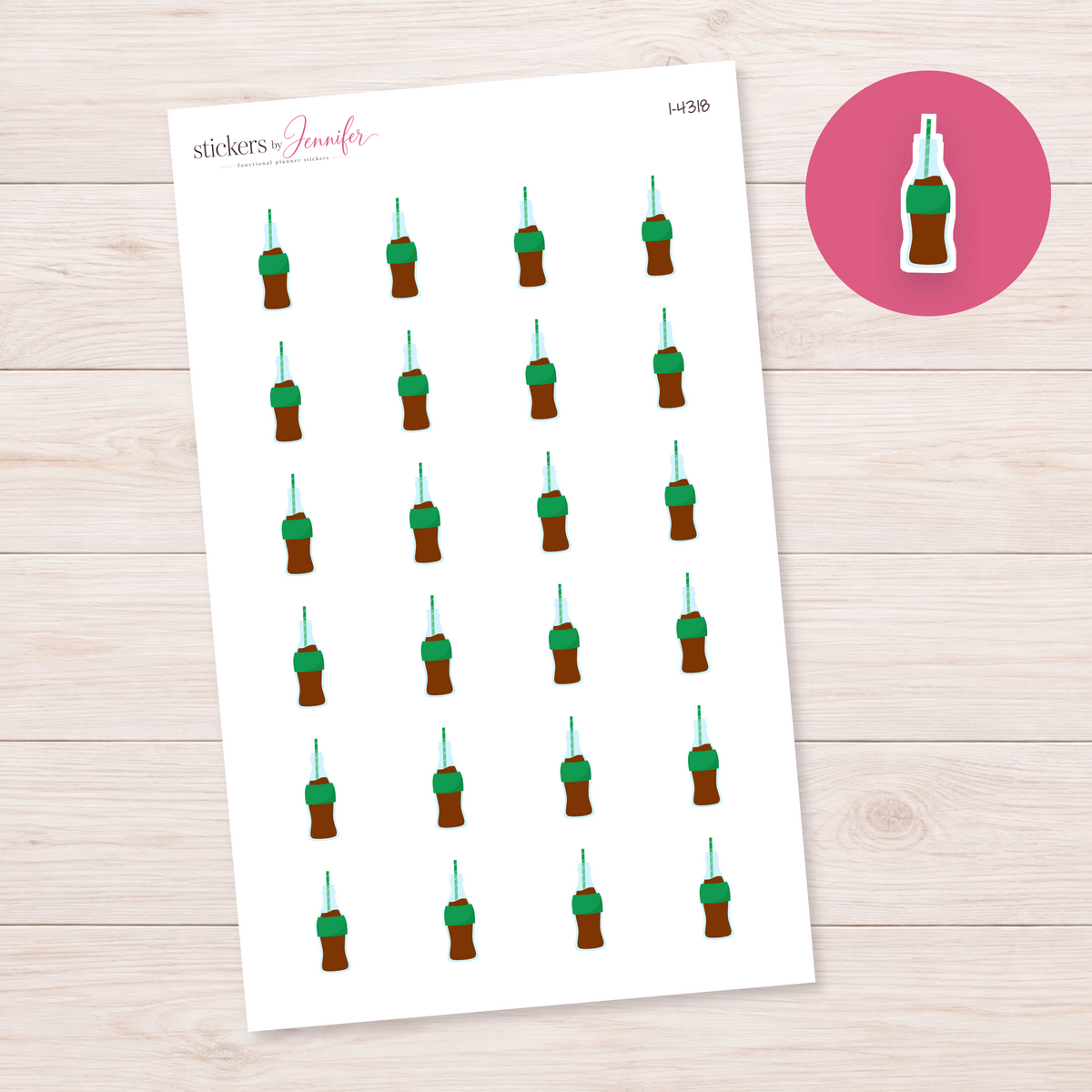 Green Label Soda Bottle Planner Stickers | I-4318