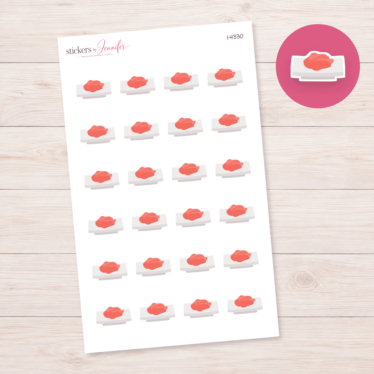 Pickled Ginger Plate Planner Stickers | I-4330