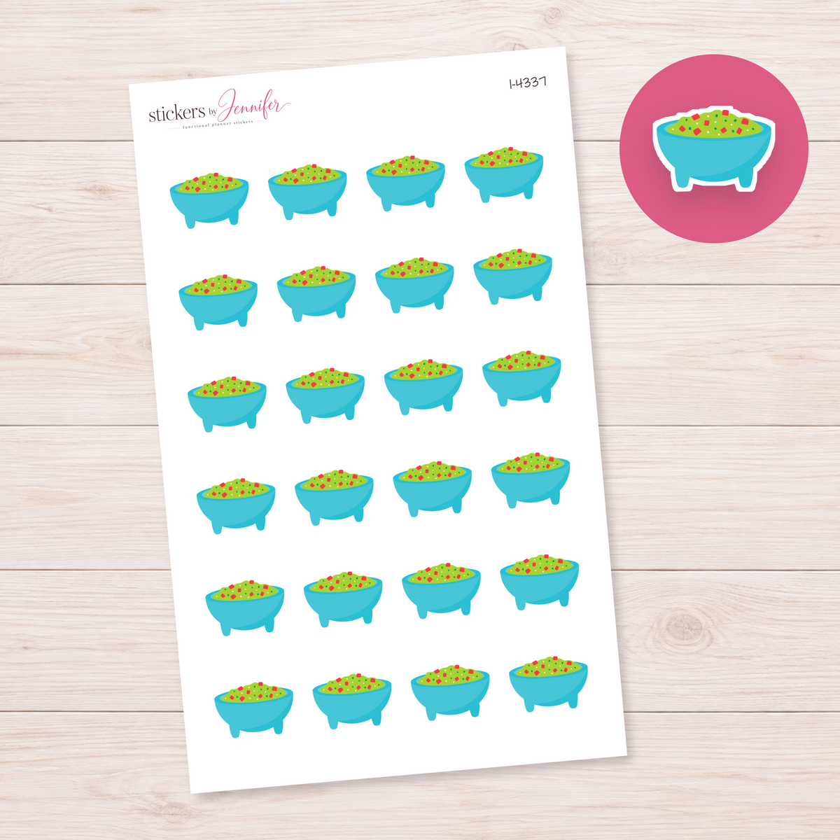 Blue Dip Bowl Planner Stickers | I-4337