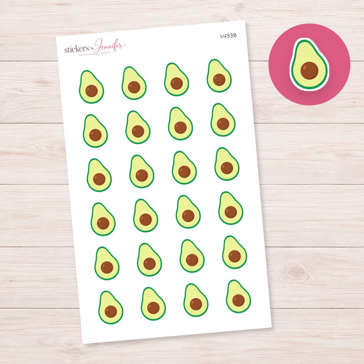 Avocado Half Planner Stickers | I-4338