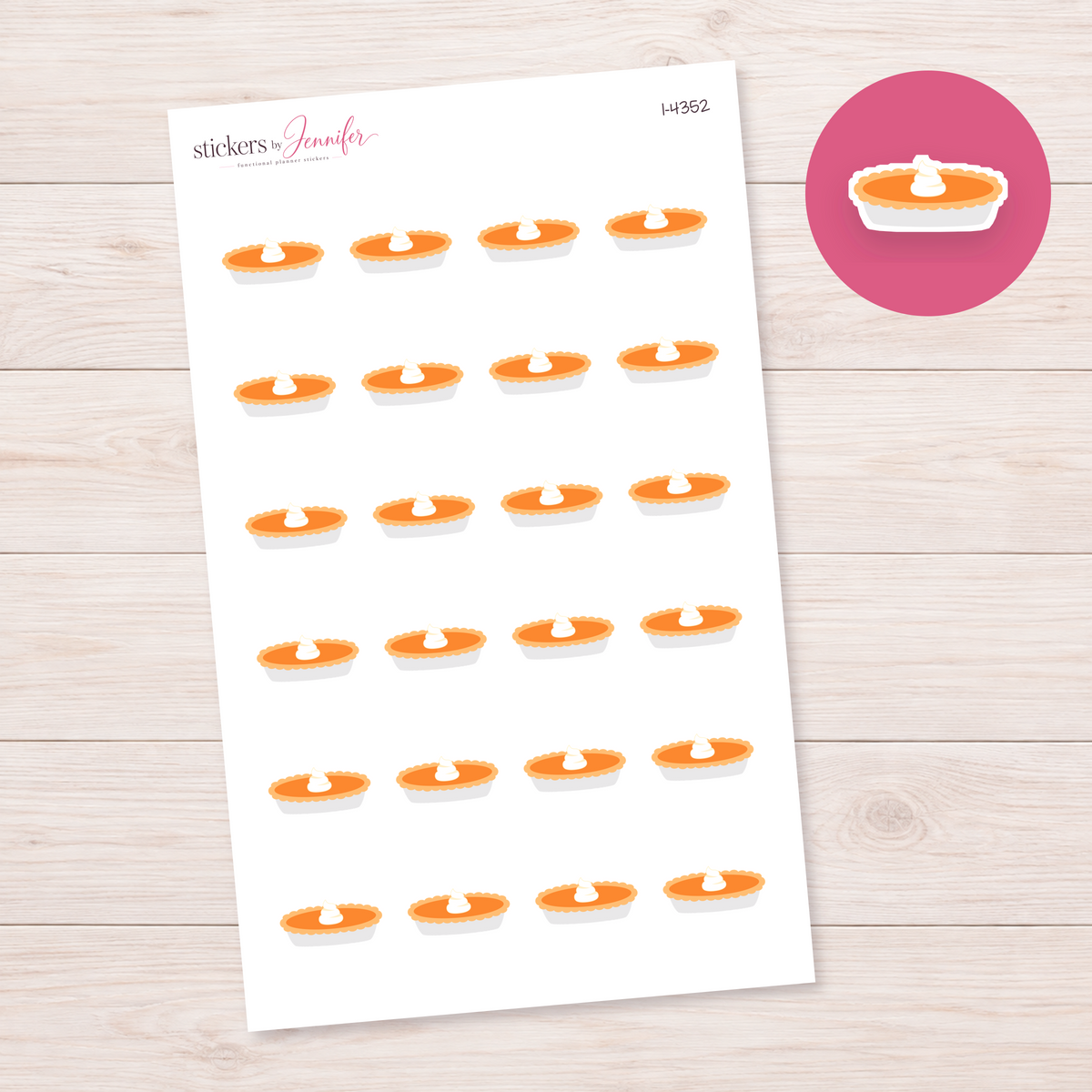 Pumpkin Pie Planner Stickers | I-4352