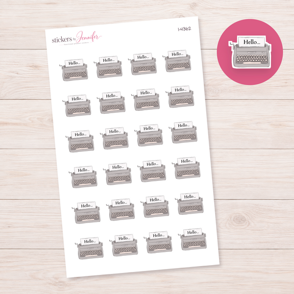 Hello Typewriter Planner Stickers | I-4362