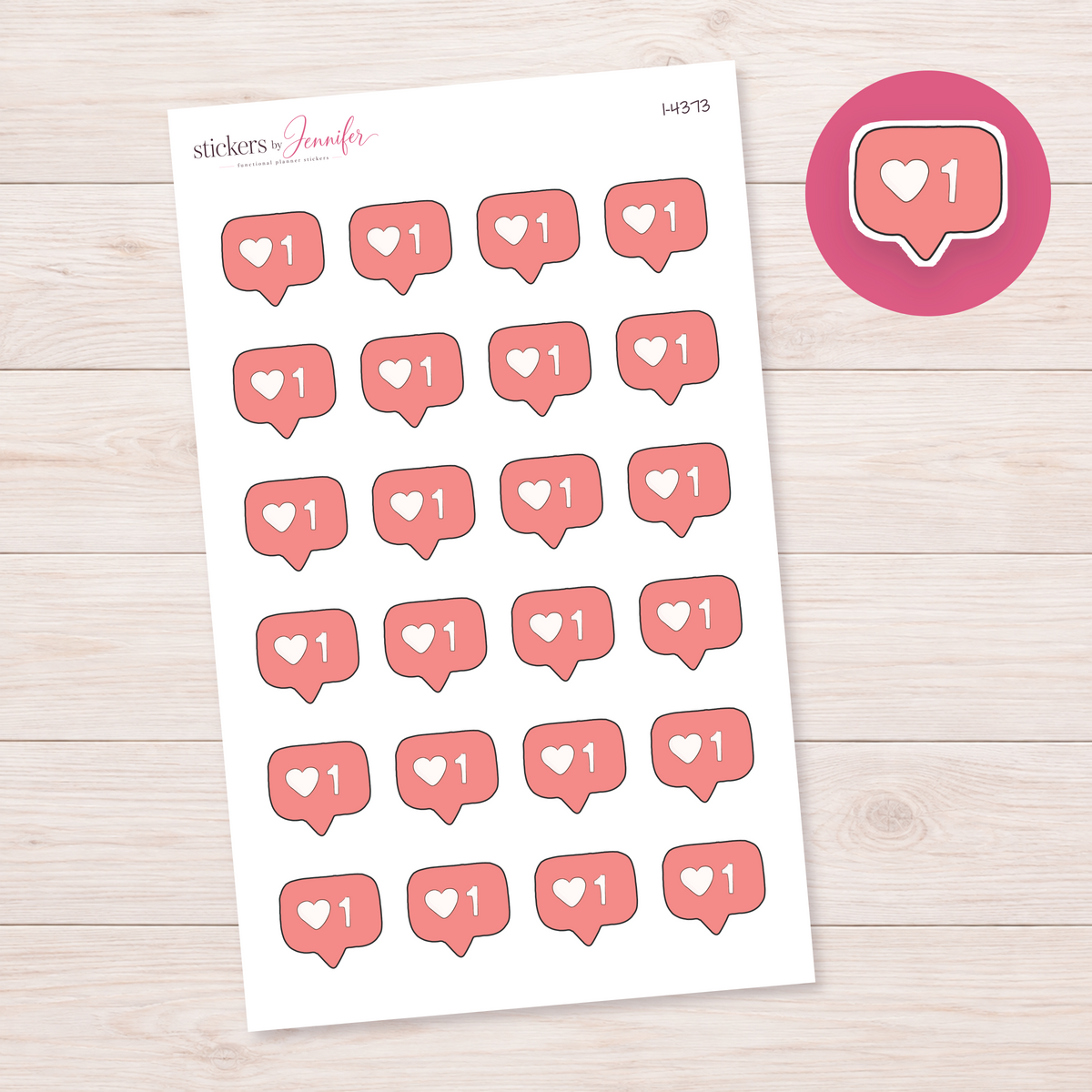 Heart Like Notification Planner Stickers | I-4373