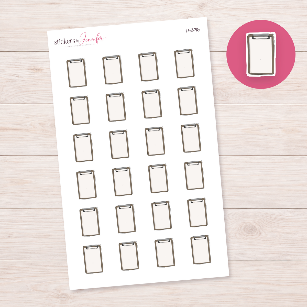 Neutral Clipboard Planner Stickers | I-4396