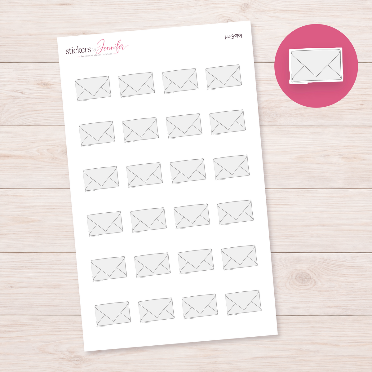 White Envelope Planner Stickers | I-4399