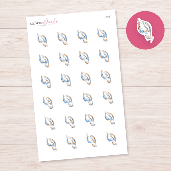 Blue and Gold Leaf Planner Stickers | I-4417