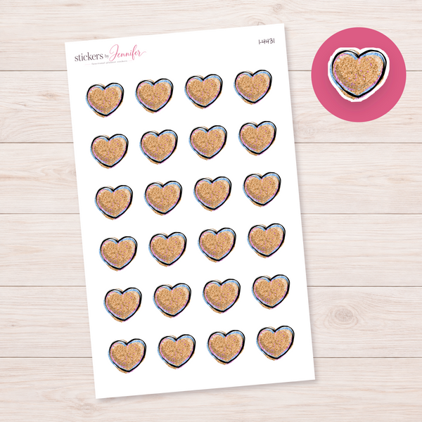 Glitter Heart Accent Planner Stickers | I-4431