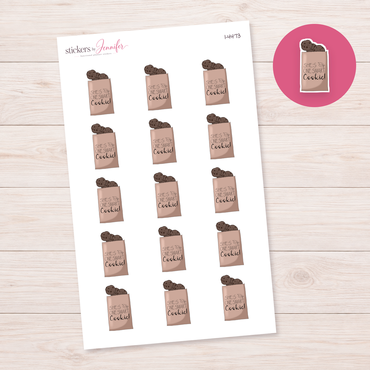One Smart Cookie Treat Bag Planner Stickers | I-4473