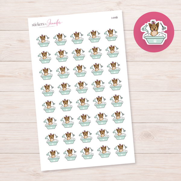 Mint Dog Grooming Bath Planner Stickers | I-448
