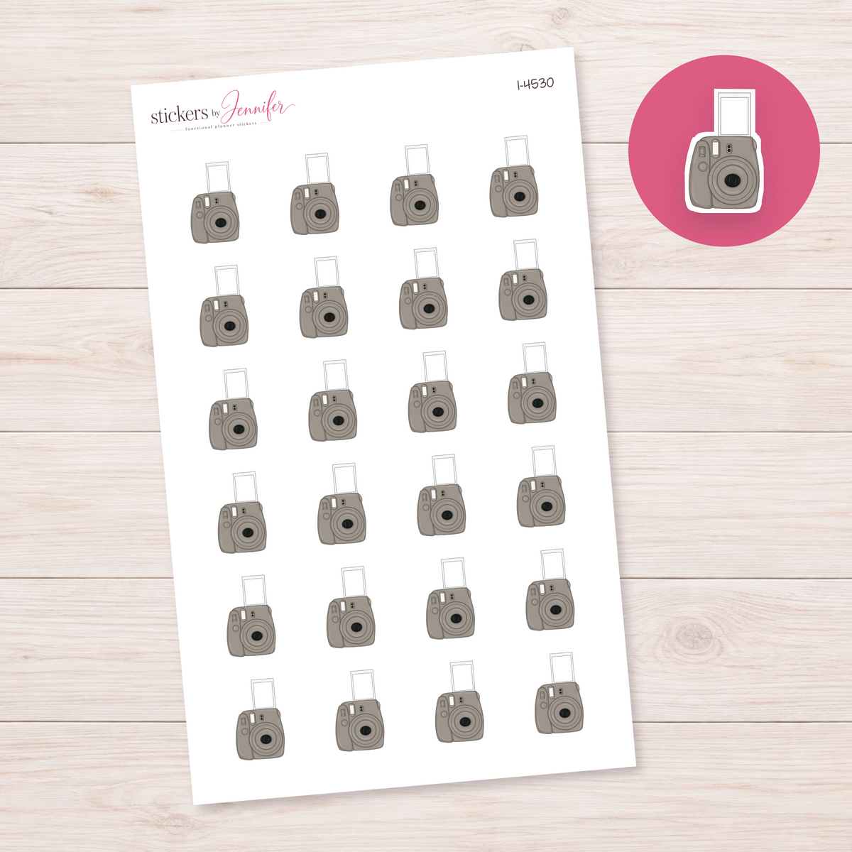 Neutral Instant Camera Planner Stickers | I-4530