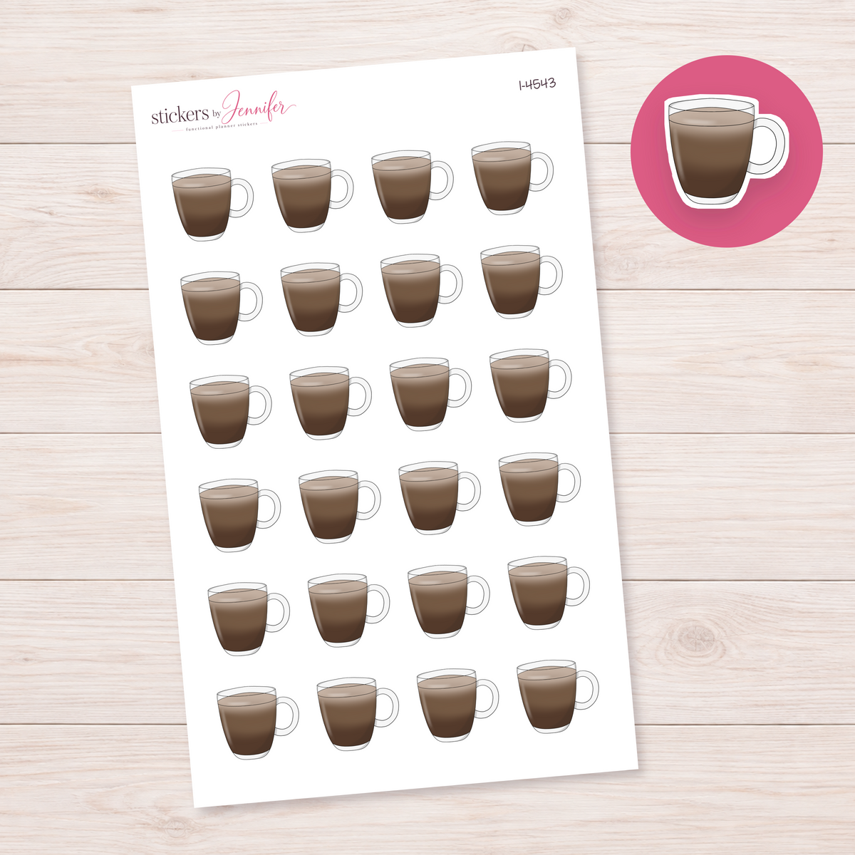 Coffee in Clear Mug Planner Stickers | I-4543