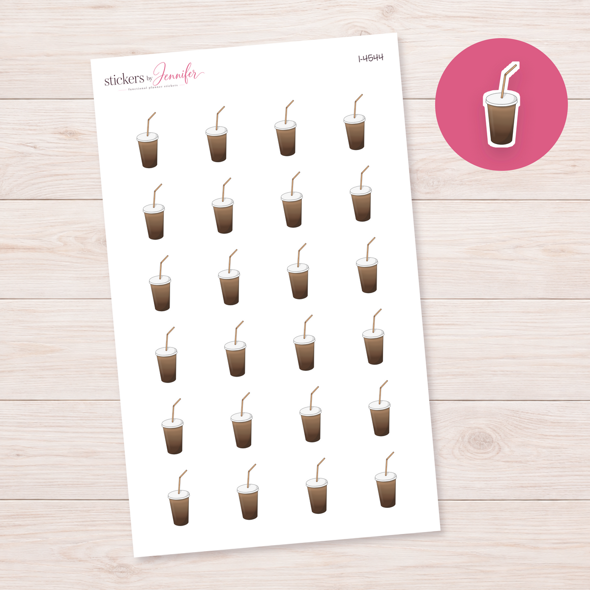 Neutral Cold Drink Cup Planner Stickers | I-4544
