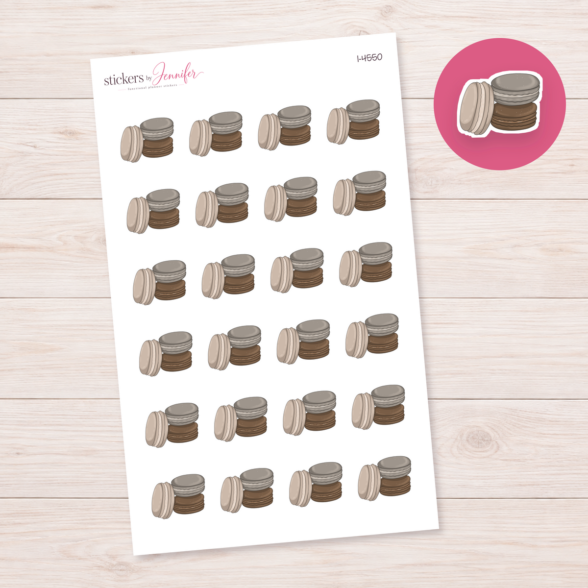 Neutral Macaron Stack Planner Stickers | I-4550