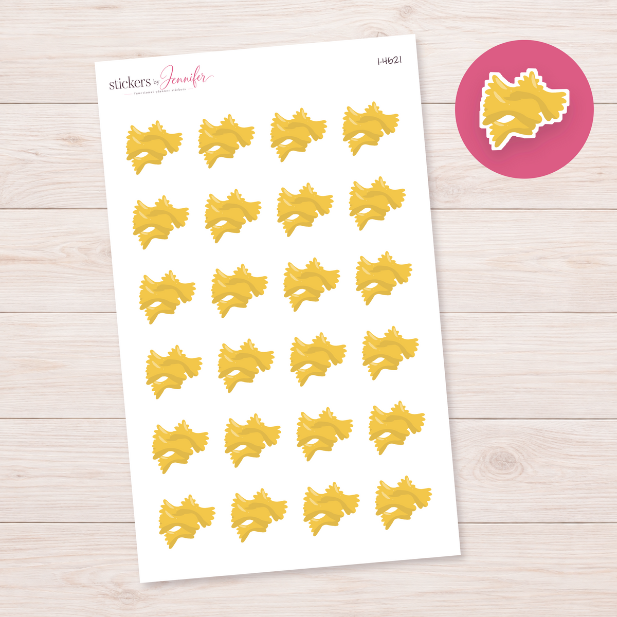 Bow-Tie Pasta Planner Stickers | I-4621