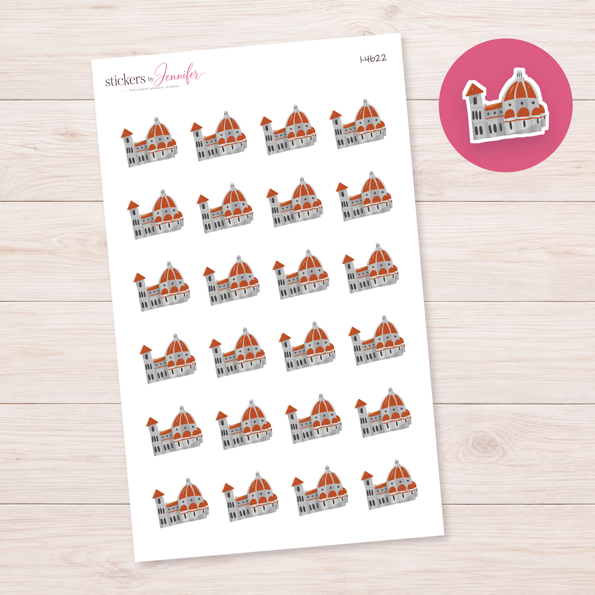 Cathedral Landmark Planner Stickers | I-4622
