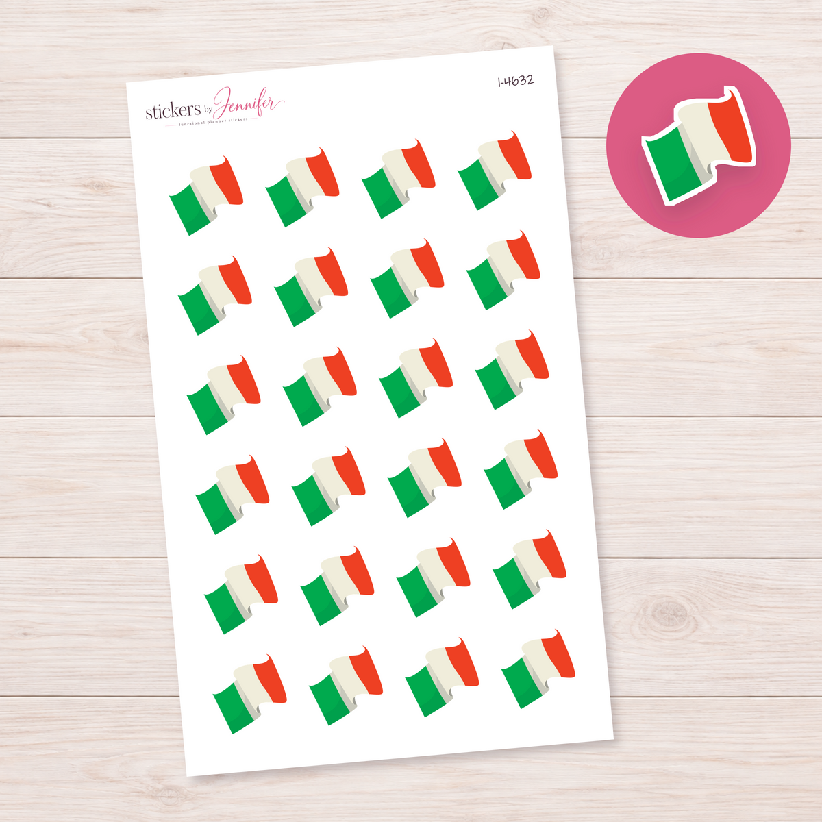 Italian Flag Planner Stickers | I-4632