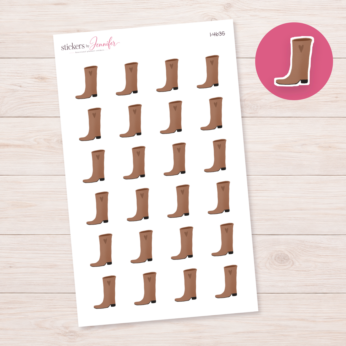 Brown Rain Boots Planner Stickers | I-4635