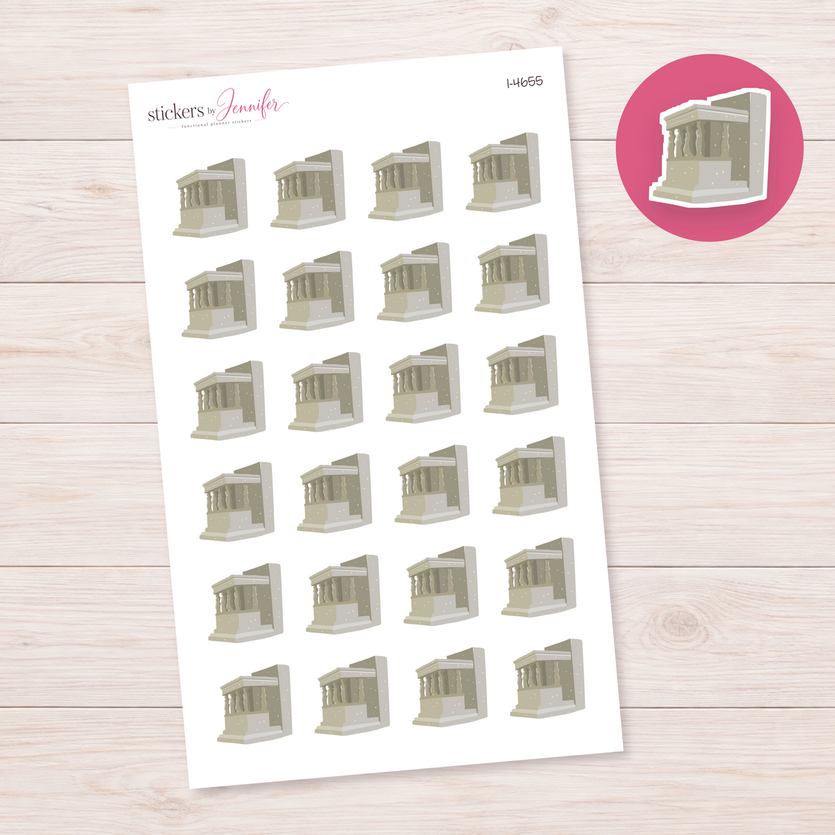 Acropolis-Inspired Temple Planner Stickers | I-4655