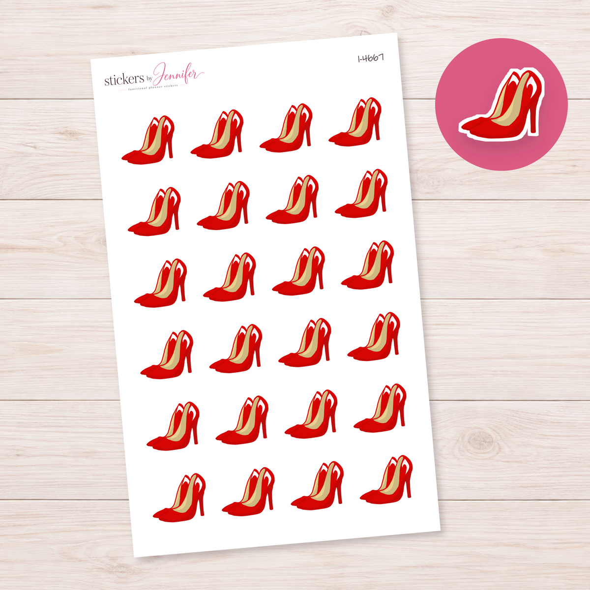 Red High Heels Planner Stickers | I-4667