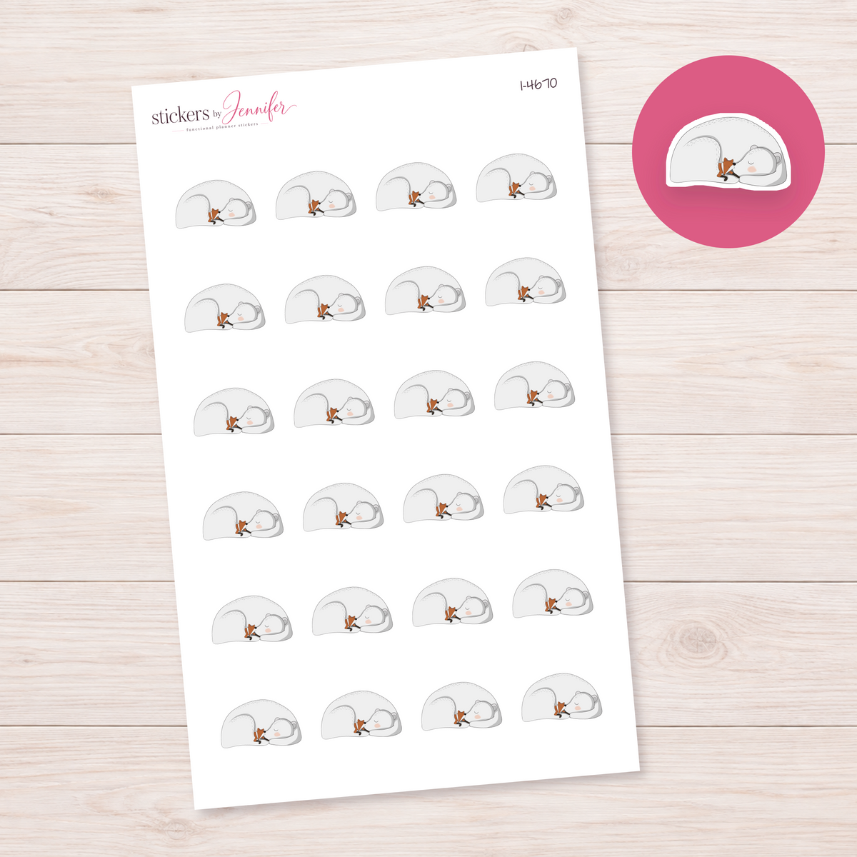 Sleeping Mouse Planner Stickers | I-4670