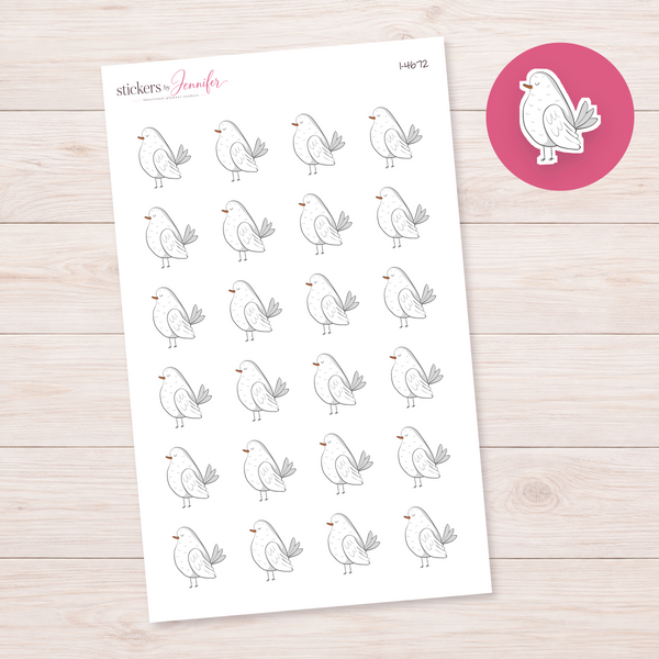 Little White Bird Planner Stickers | I-4672