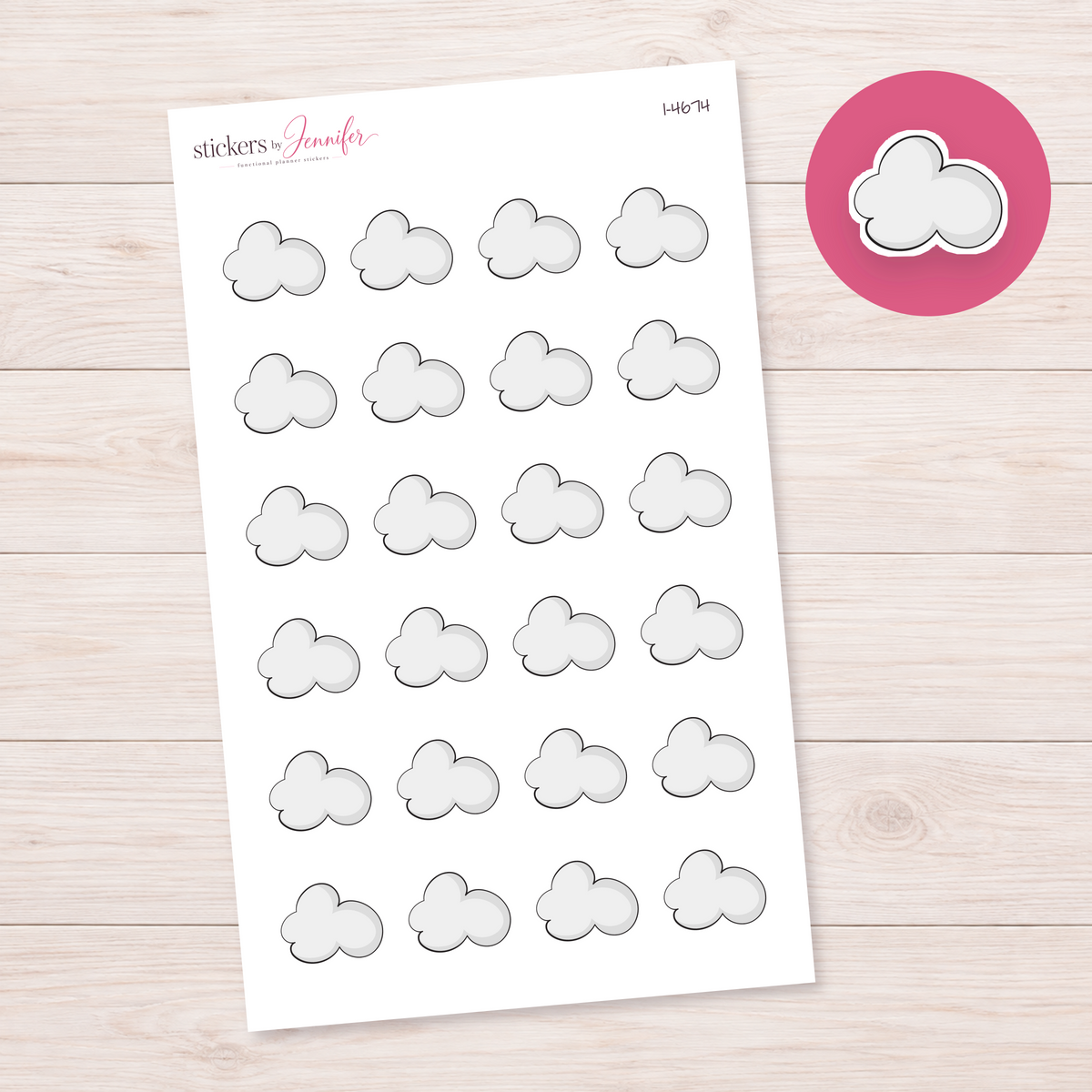 Cloud Outline Planner Stickers | I-4674