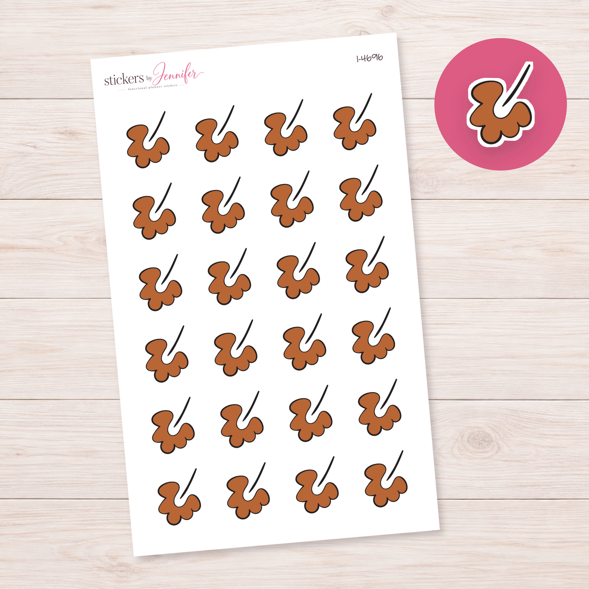 Abstract Brown Shape Planner Stickers | I-4696